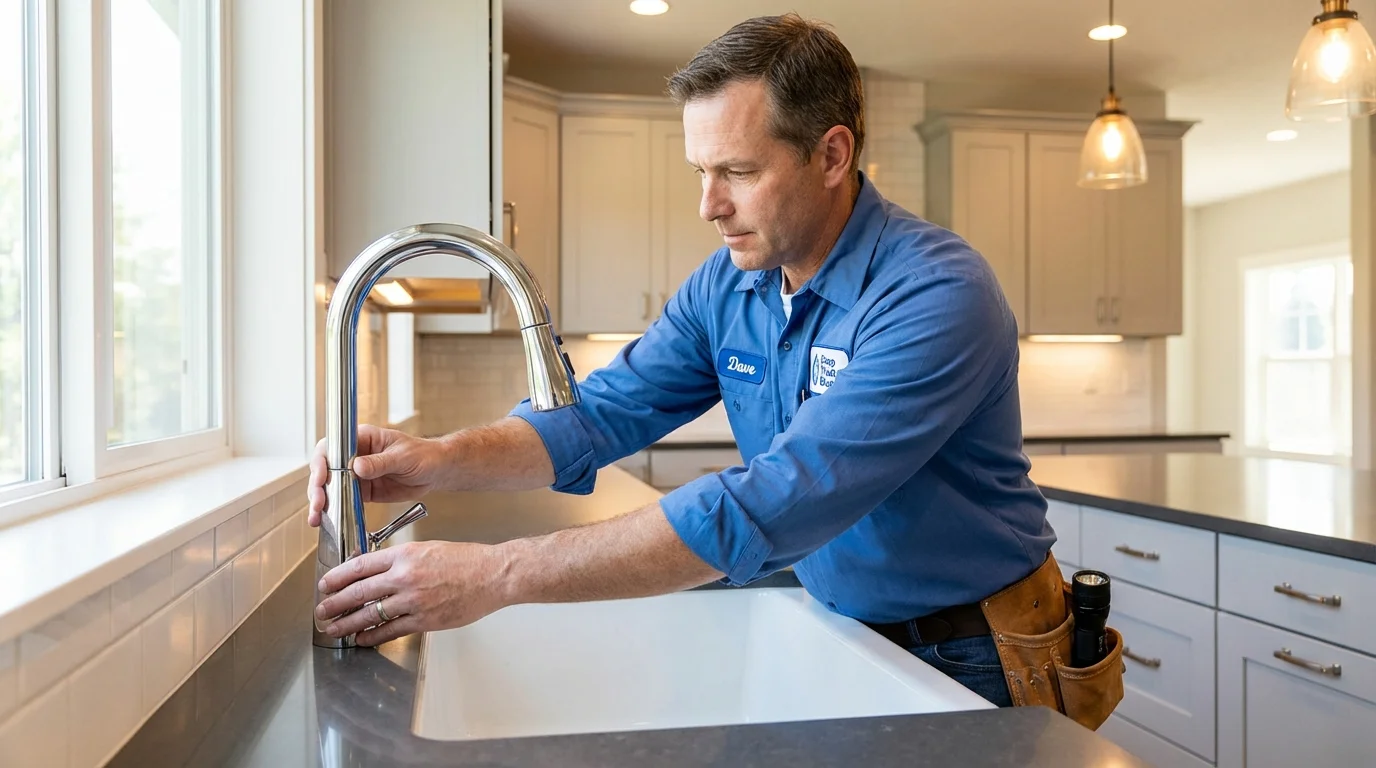 Kitchen faucet installation by Johns Plumbing LLC in Center Hill