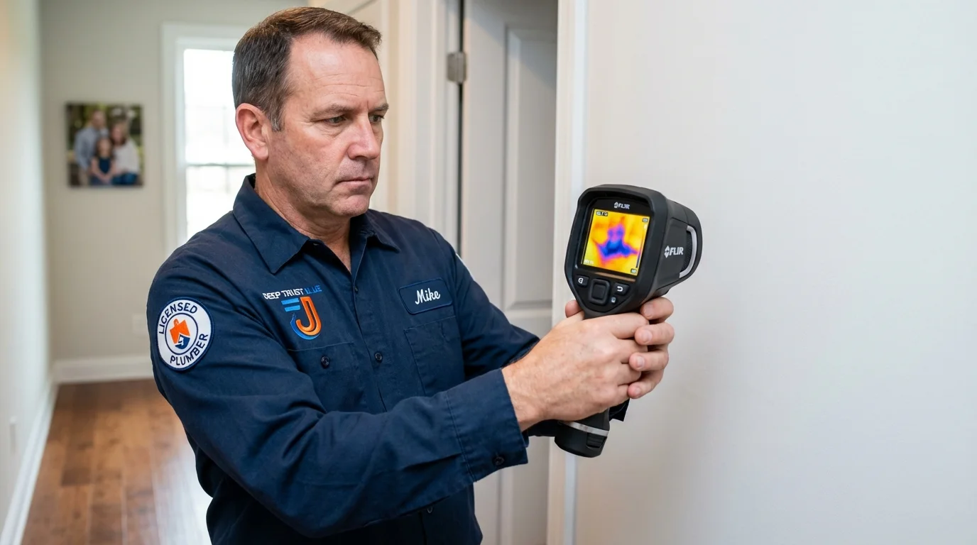 Thermal imaging leak detection by Johns Plumbing LLC in Center Hill